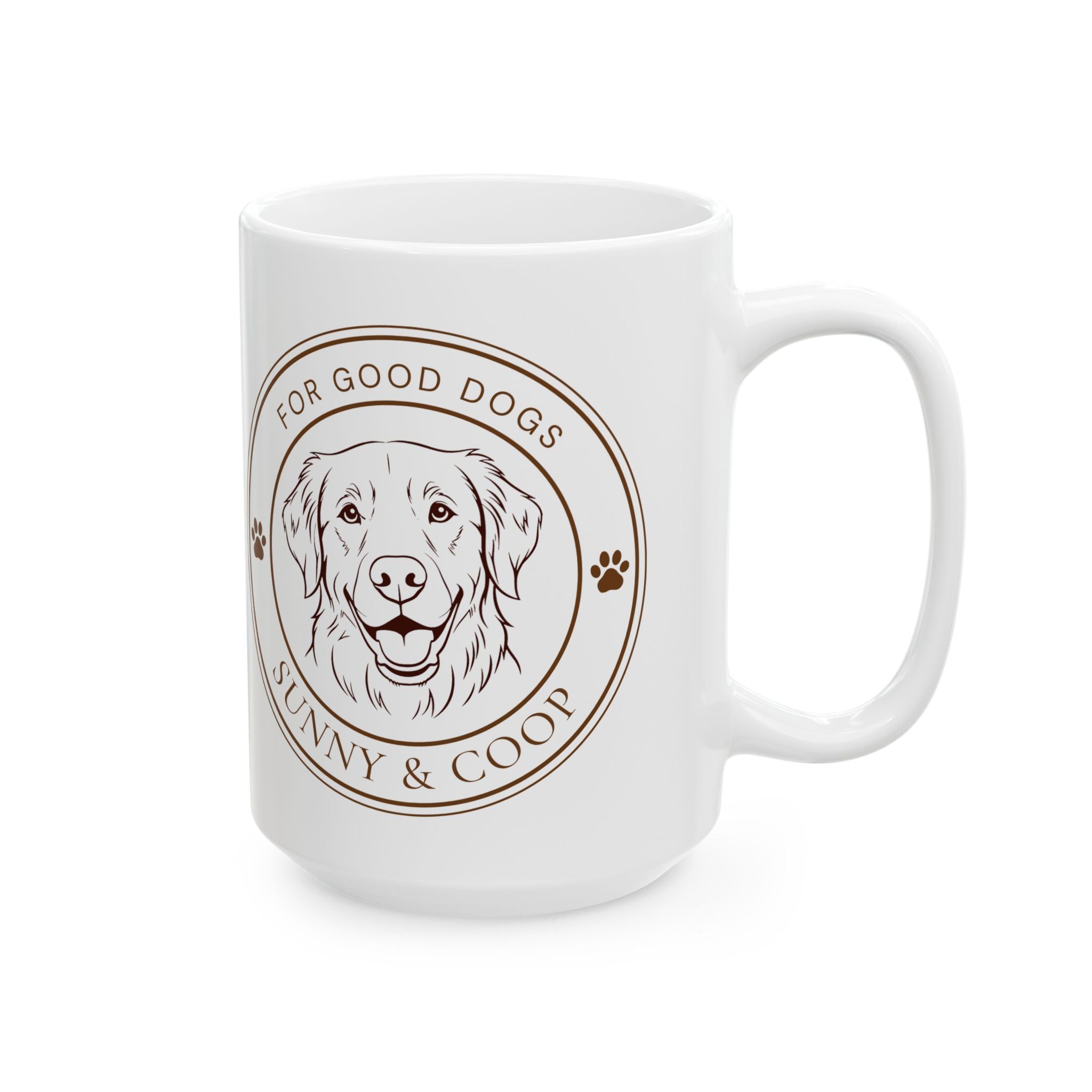 Ceramic Mug - 'For Good Dogs' Sunny & Coop Paw Print Coffee Cup (11oz/15oz)