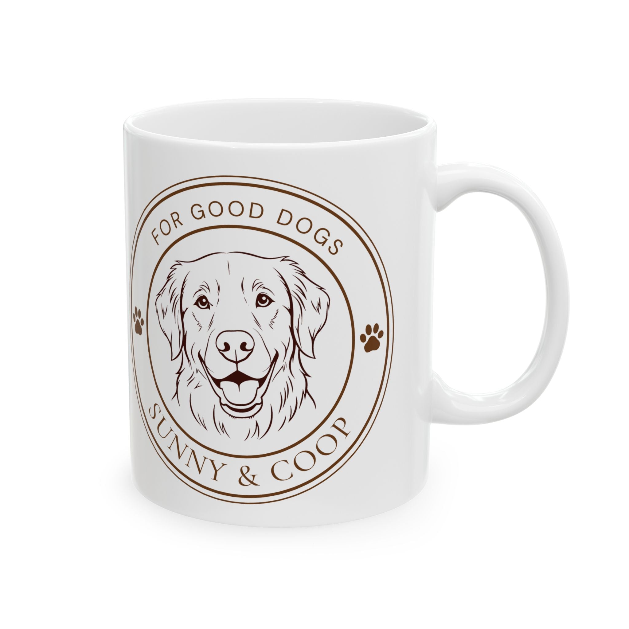 Ceramic Mug - 'For Good Dogs' Sunny & Coop Paw Print Coffee Cup (11oz/15oz)