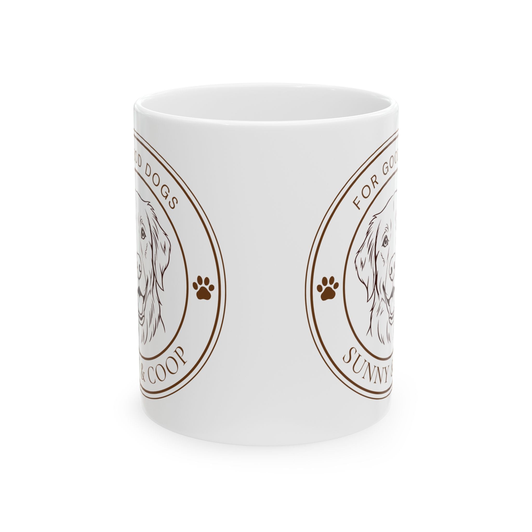 Ceramic Mug - 'For Good Dogs' Sunny & Coop Paw Print Coffee Cup (11oz/15oz)