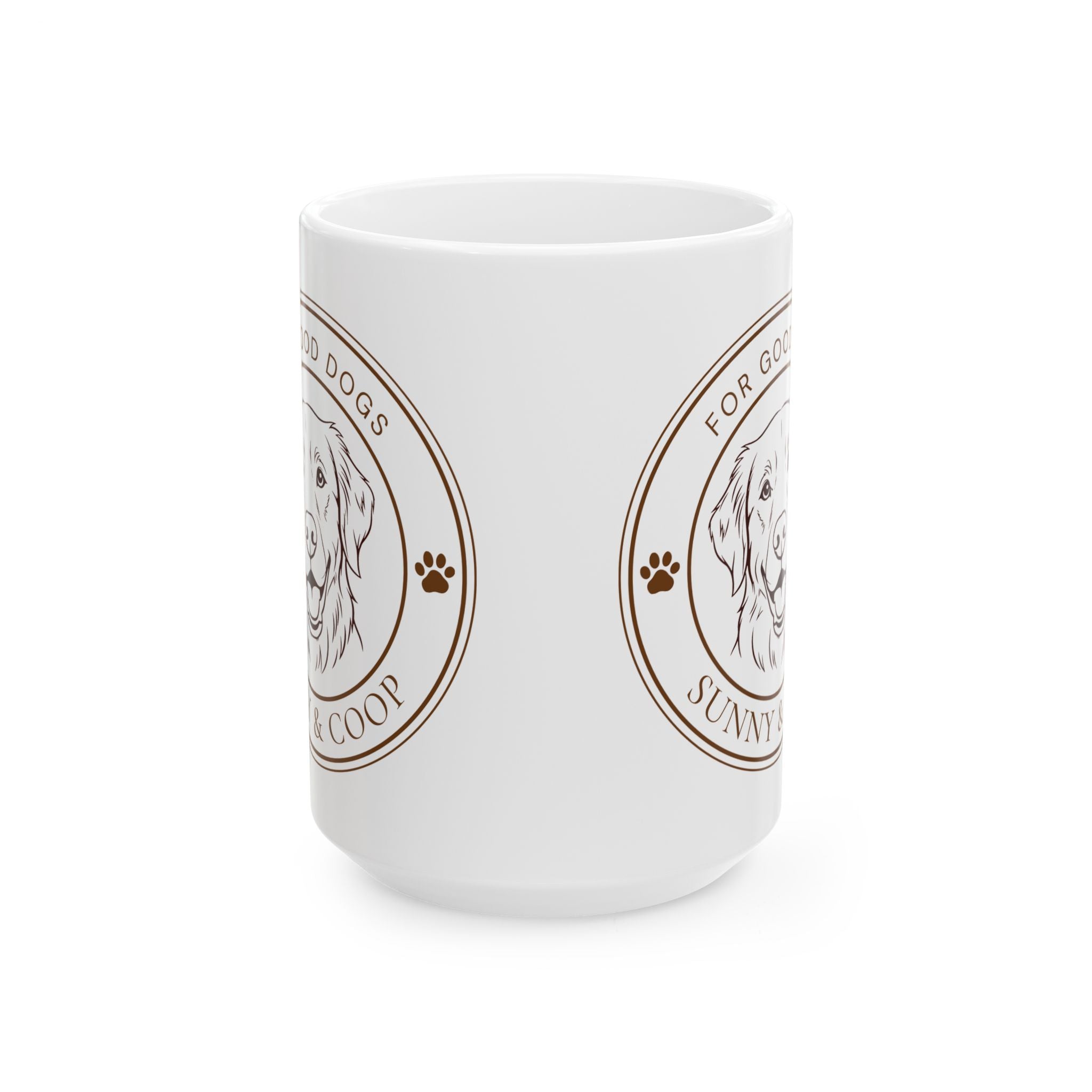 Ceramic Mug - 'For Good Dogs' Sunny & Coop Paw Print Coffee Cup (11oz/15oz)
